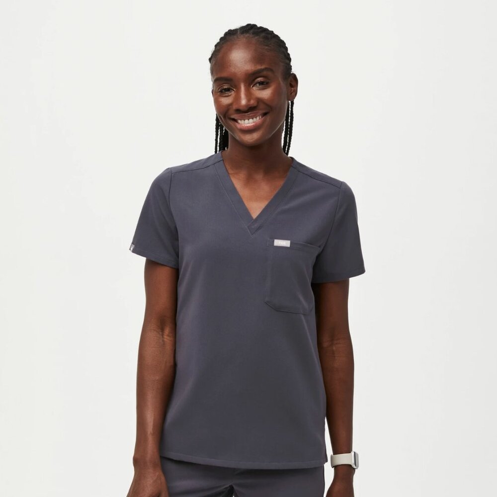 Figs Catarina One-Pocket Scrub Top™ - Charcoal - XS